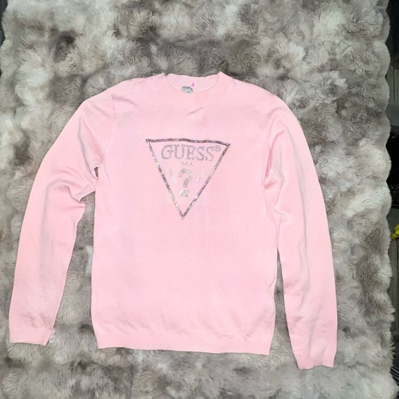 Guess NAOMI Ribbed Embellished Pullover Sweater, Large - Picture 2 of 11